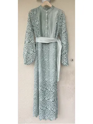 Tuckernuck Sage Lace Calliope Dress M Eyelet Long Puff Sleeve Wedding Feminine thumbnail 6
