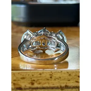 Genuine Aquamarine Sterling Silver Ring Size 6 Blue thumbnail 4