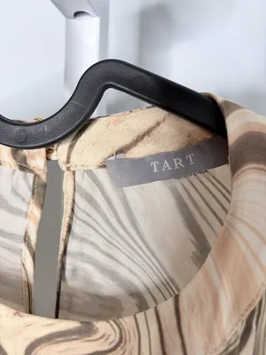 TART Collections Maya Top Cream Tan Marble Moire Print Blouse NWT M thumbnail 5