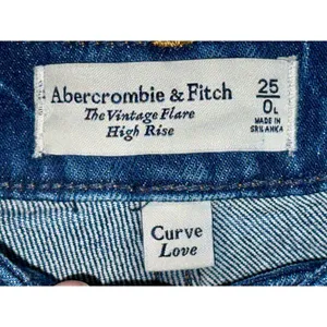 NEW Abercrombie & Fitch Curve Love Vintage Flare High Rise Blue Jeans Size 25 0L thumbnail 3