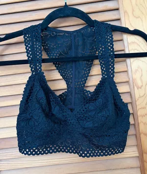 Aerie Lace Racerback Bralette in black size med thumbnail 1