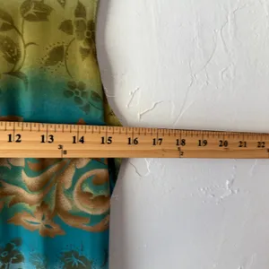 90s Kathie Lee Collection Sleeveless Floral‎ Dress M Green Blue Ombre Vintage thumbnail 8
