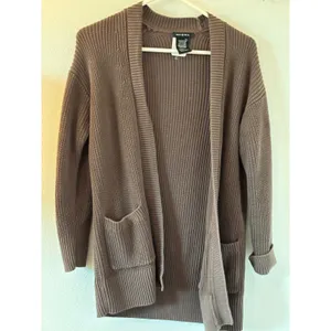 Max&Mia Brown Cotton Shaker Stitch Open Front Cardigan Sweater XS9216USI0M Small thumbnail 2