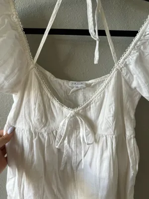 Lelis White Romper with Puff Sleeves thumbnail 1