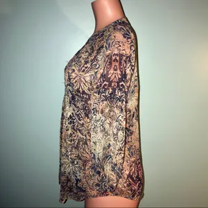 Liz Claiborne Sheer Button-Up Blouse SZ MD thumbnail 3