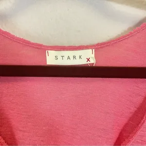 Stark x‎ Pink Linen Flutter Sleeves Scoop Neck Relaxed Fit Top Size XS thumbnail 2