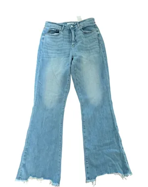 LOFT The Kick Crop Jeans Womens 27 Tall Curvy High‎ Rise Light Wash Raw Hem NWT thumbnail 1