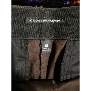Counterparts Brown Flat Front Pants Size 16 High‎ Rise Zip Elastic Band Waist thumbnail 4