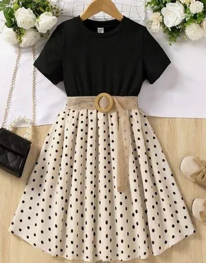 Black and white with black Polka Dot Dress size S thumbnail 1