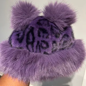 Purple Furry ladies Hat thumbnail 7