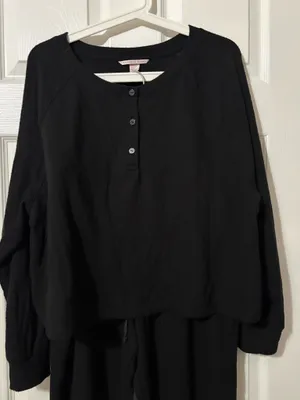 Victoria's Secret black long sleeve and pants pajama set large thumbnail 1