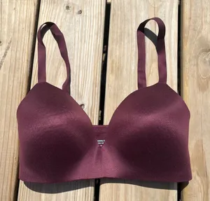 Tommy John Bra Second Skin Lightly‎ Lined Wireless Red Wine Burgundy Maroon 32DD thumbnail 1