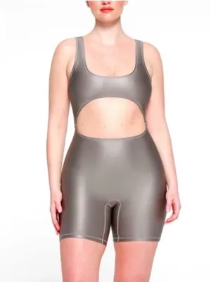 SKIMS Shine Swim Cut-Out Cycle Smoke NWT Small thumbnail 2