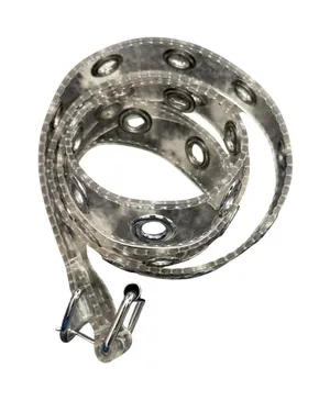 Y2k Clear Grommet Belt‎ Silver Buckle Adjustable Transparent Punk Fashion thumbnail 1