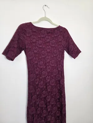 Sign Here Purple Floral Lace Midi Dress Formal Church Office Workwear Small thumbnail 10