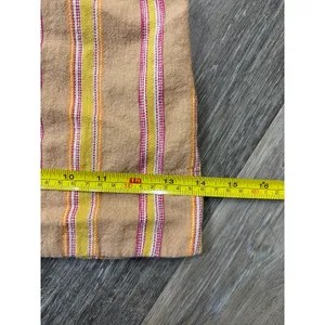 Anthropologie Striped Linen Blend Wide Leg Jumpsuit Belted Tan Size 0 thumbnail 6