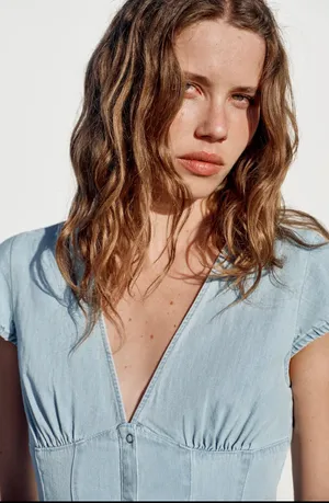 BNWT Zara TRF Blue Denim Mini Dress thumbnail 7