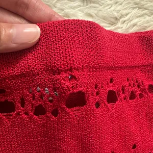 I.AM.GIA Alix Skirt Swim Coverup Maxi Elastic Waist Crochet Sheer Red XXS thumbnail 13