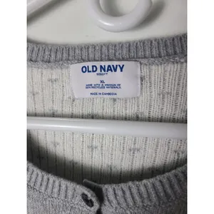 Old Navy W XL Soft Grey Polka Dot Button Cardigan Sweater Indie Cozy Grandmacore thumbnail 2
