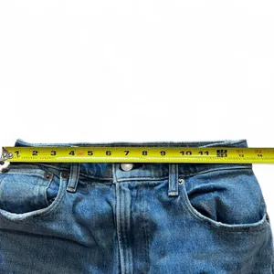 Abercrombie & Fitch blue high-waisted straight-leg jeans thumbnail 3