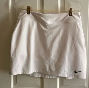 Nike Golf White Tennis Skirt with Black Swoosh M activewear golf thumbnail 1
