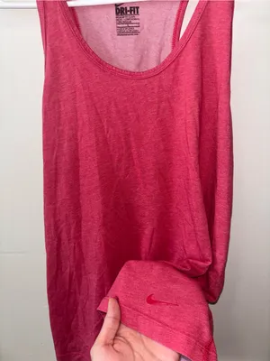 Nike Women's Hot Pink Racerback Tank Top thumbnail 3