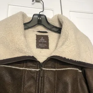 Prana Women’s Faux Suede Full Zip Sherpa Jacket Coat Small Excellent Condition thumbnail 8