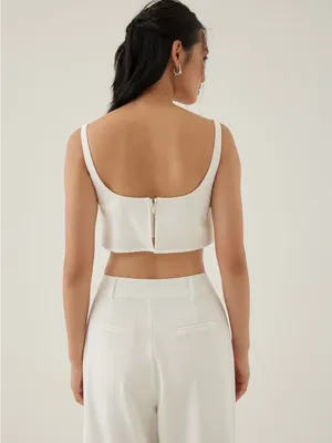 Love Bonito Veera Padded Cropped Tank Top White Size L NWT thumbnail 2