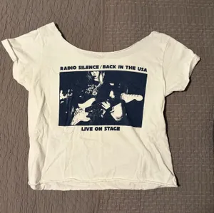 Brandy Melville John Galt Top “One Size Fits All” Radio Silence Back in the USA Off the Shoulder T-Shirt Gentley Worn thumbnail 1