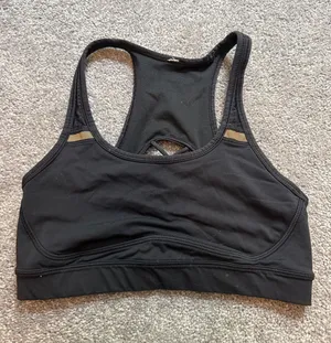 Lululemon 6 Black Racerback Sports Bra - Supportive Activewear thumbnail 1