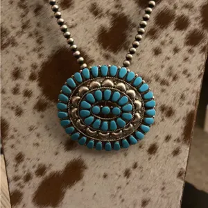 Turquoise Cluster Pin/Pendant Blue thumbnail 2