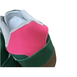 NWOT Retro Green & White Lace Up Low Top Sneakers Pink Accent Gum Sole 41/10 thumbnail 10