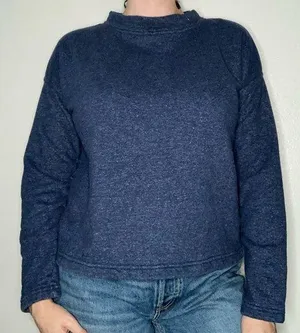 Patagonia Mount Sterling Organic Cotton Crewneck Pullover Size Large Navy Blue thumbnail 2