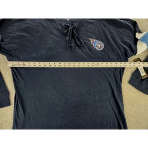 NWT Tennessee Titans Lightweight‎ Lace-Up Long Sleeve Shirt Football Navy sz XL thumbnail 4