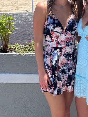 Windsor Navy and Pink Floral Spaghetti Strap Dress thumbnail 3