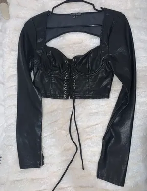 Dolls Kill Current Mood Leather Bustier Top thumbnail 1