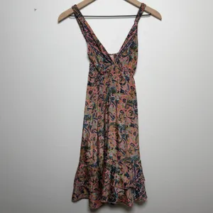 Mamey Women‎ Fairy Babydoll Mini Satin Dress Small Pink Paisley Indie Boho thumbnail 2