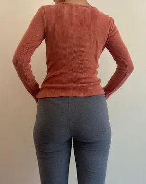 Ultra Flirt Orange Super Soft Knit Top thumbnail 2