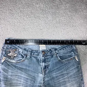 Hydraulic Y2K Bootcut Jeans 8 30x31 Low Rise Fleur De Lis Embellished McBling thumbnail 13