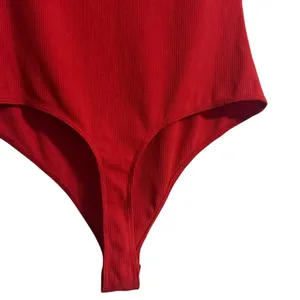 Le Lis Sleeveless Ribbed Bodysuit Womens M Red One Piece Tank thumbnail 2