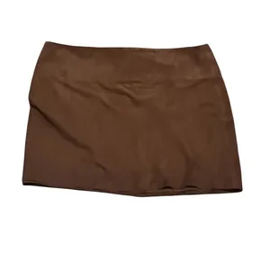 Alice + Olivia Skirt Womens Size 8 Brown Mini Back Zip Solid Minimalist thumbnail 4