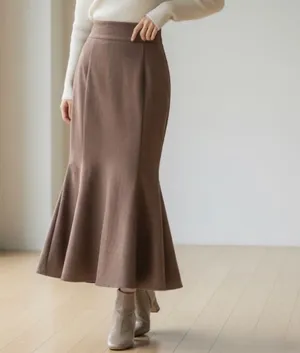High waisted flared midi skirt Brown Size M thumbnail 3