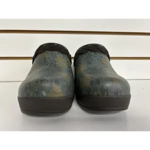 CROCS Dual Comfort Clog Slide Blue Brown Floral Womens Size 7 Heels Comfort Boho thumbnail 7
