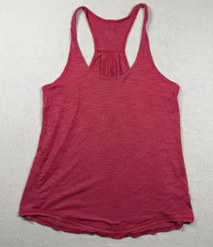 Lululemon Women’s Pink Striped Pleated Racerback Tank Top Size 6 thumbnail 1