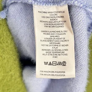 Maeve Anthropologie Sweater Women's M‎ Boxy Ringer Oversized Fuzzy Purple Green thumbnail 9