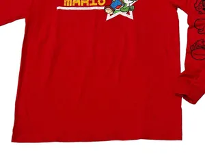 Nintendo Super Mario Long Sleeve T-Shirt Red Tee Crew Neck Video Game thumbnail 8