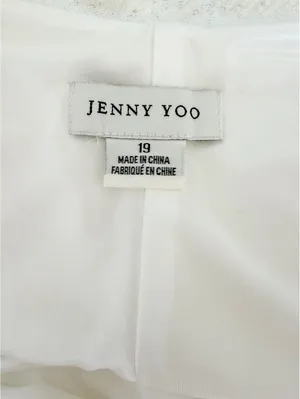 Jenny Yoo Poppy Dress White Striped Sequin Size 19 / XXL Bridal Wedding thumbnail 6