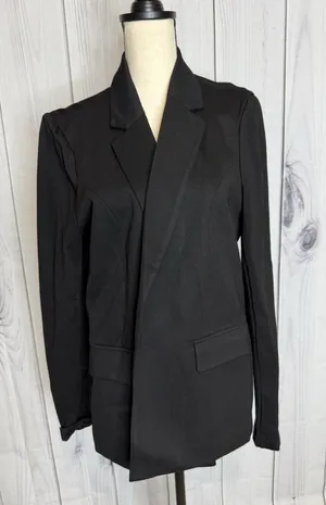 NWT Skies Are Blue Size XL Blazer Black Lined Pockets No-Button NEW thumbnail 1