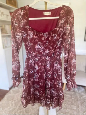 Altar’d‎ State Floral Mini Dress Coquette Romantic Boho Coquette Parisian Scandi thumbnail 2