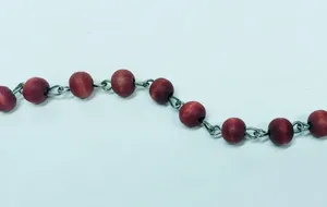 Red Beads Rosary Necklace thumbnail 4